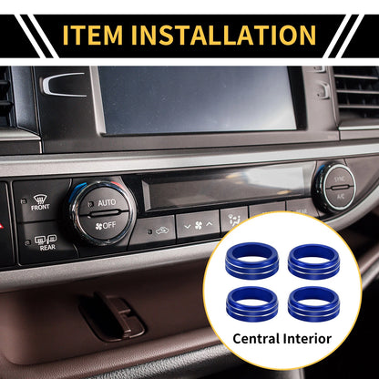 A/C Heater 4WD Switch Knob Cover Ring Blue for Toyota Tacoma (2020–2023)
