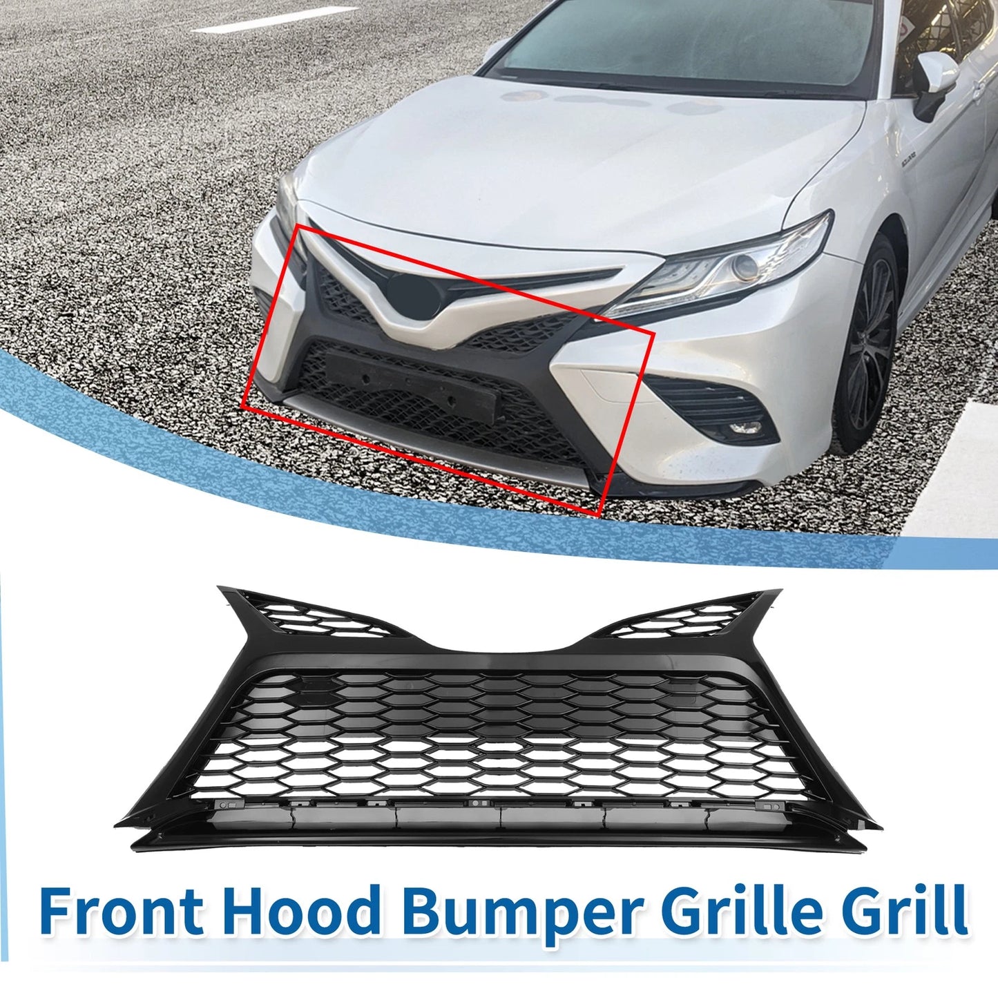 Front Lower Hood Bumper Grille Grill for Toyota Camry SE (2018–2020)