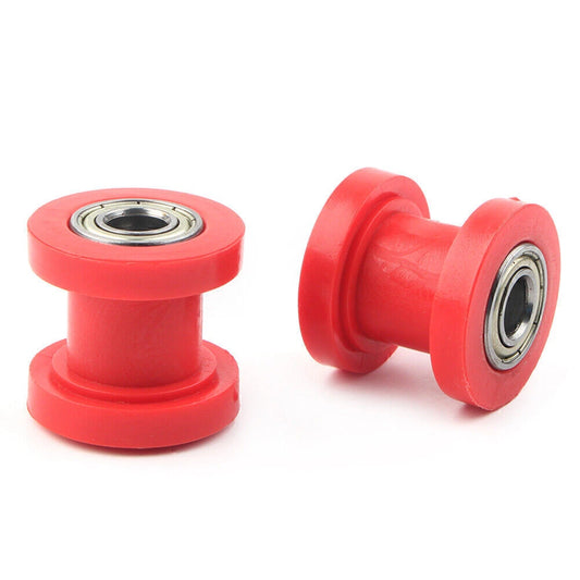 2 x 10mm Chain Roller Slider Tensioner Wheel for Mini Bike Moto ATV Red