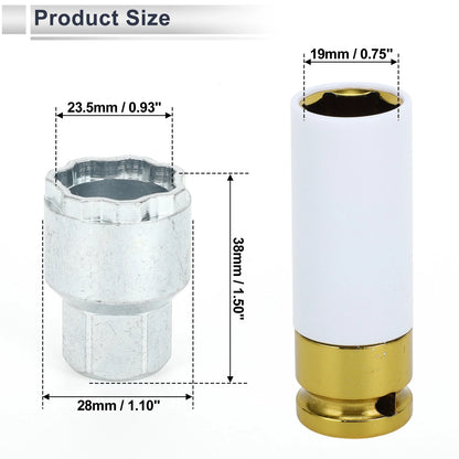 19mm Wheel Lock Lugnut & Adapter Key Socket for Volvo