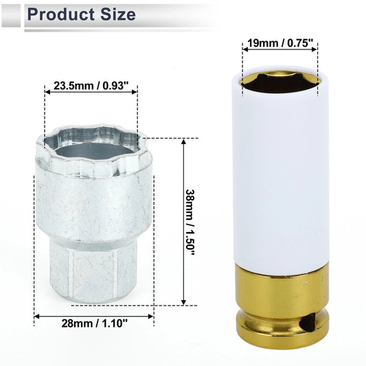 19mm Wheel Lock Lugnut & Adapter Key Socket for Volvo