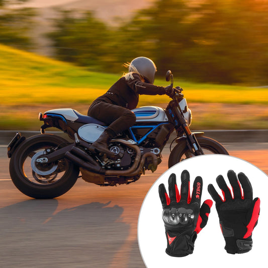 1 x Motorcycle Gloves Spring Summer Breathable Smartphone Touch M Red Nylon