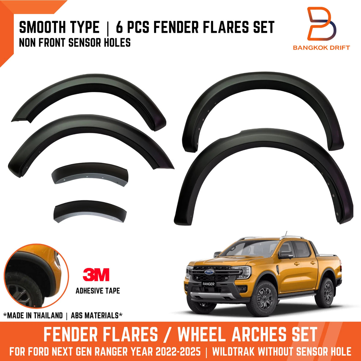 6" Fender Flares for Ford Ranger Wildtrak (2022-2025)