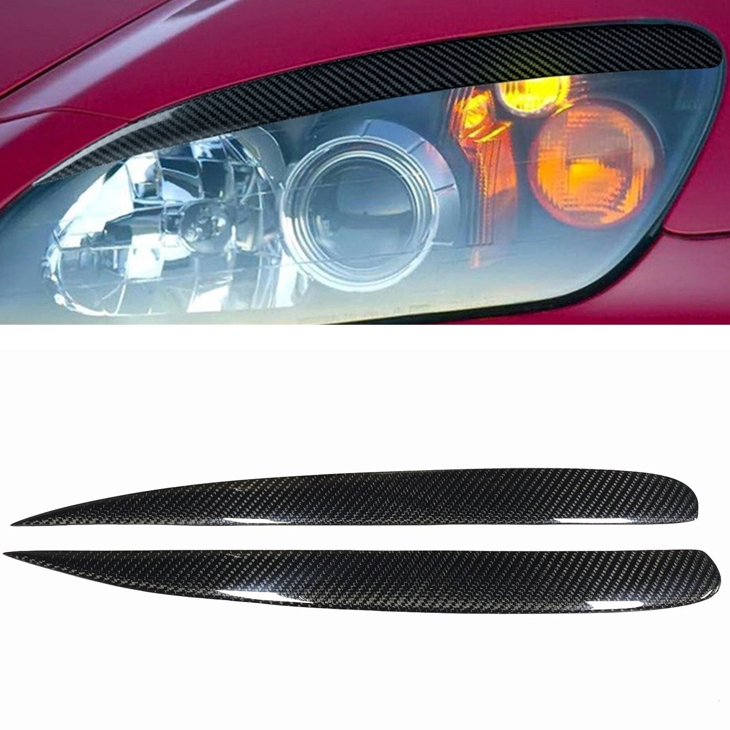 Headlight Eyelid Trim Cover for Honda S2000 (2000-2008) Carbon Fiber