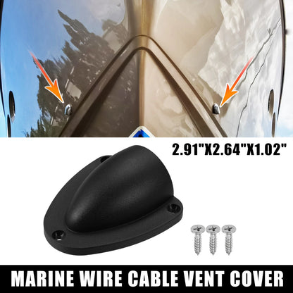 2.91x2.64x1.02 Boat Transducer Cap Clam Shell Vent Wire Cover Black