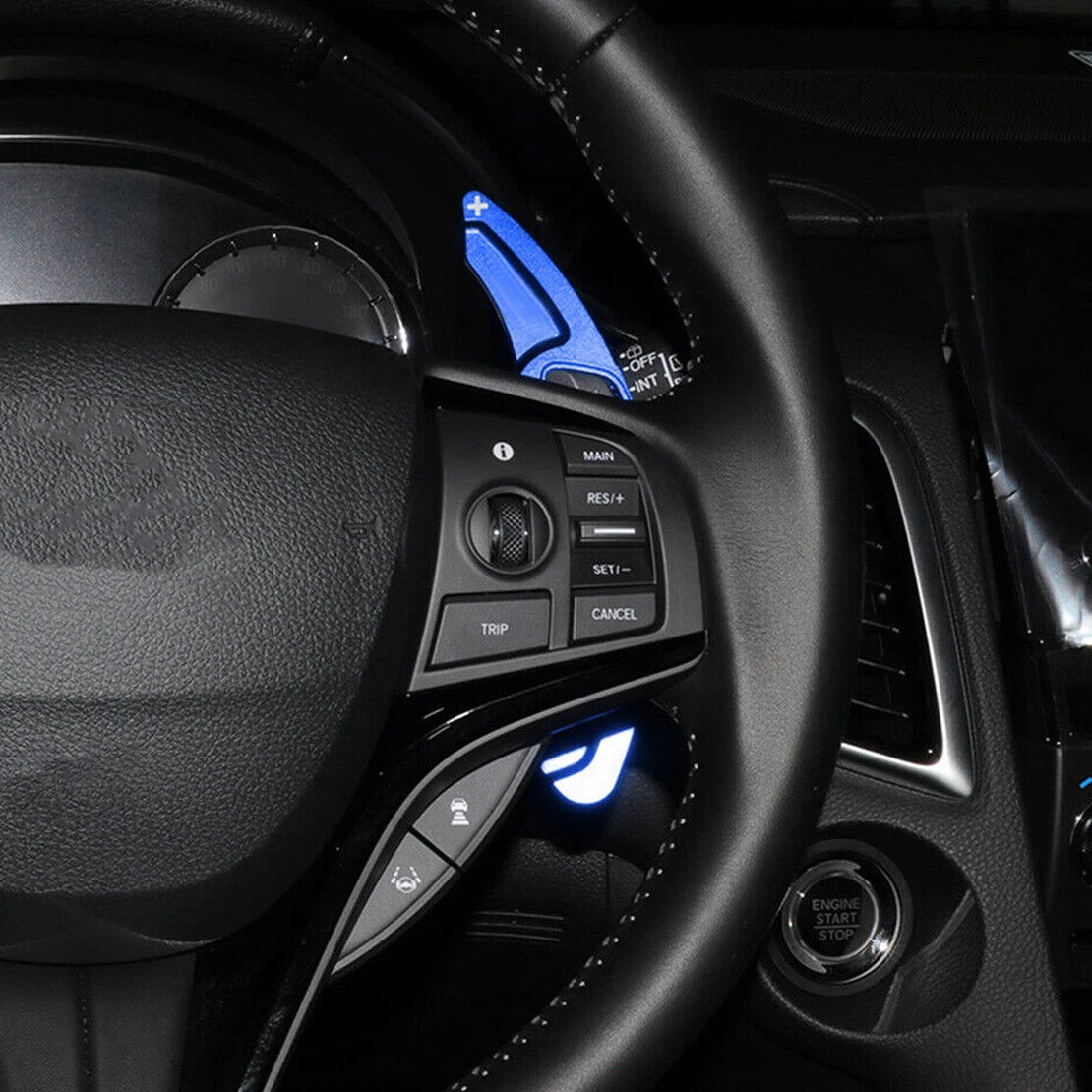 Blue Steering Wheel Paddle Shifter Extensions for Honda Civic (2022-2023)