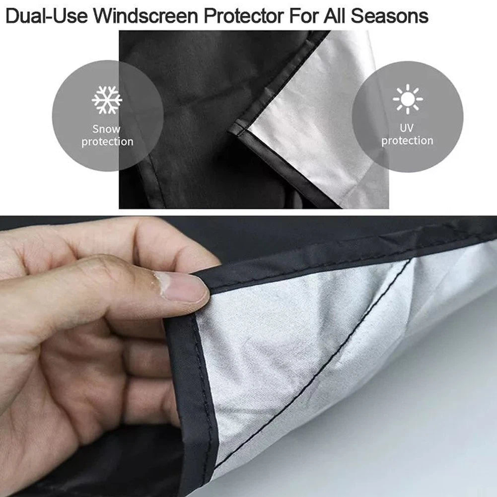 Windshield Sun Shade Cover for Car - Ice Frost Dust Protector (Fits Most)