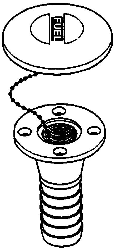 Boat Deck Filler 38mm Cap with Seal & Chain for All Models Petrol/Diesel