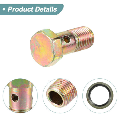 2 x Hollow Bolt Screw with Washer M12x1.25 32mm for Motorcycle