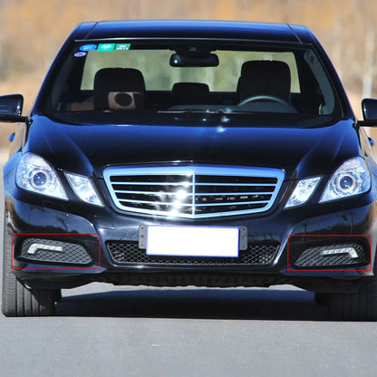 Black Fog Light Grille Covers for Mercedes Benz E Class W212 (2009-2013)