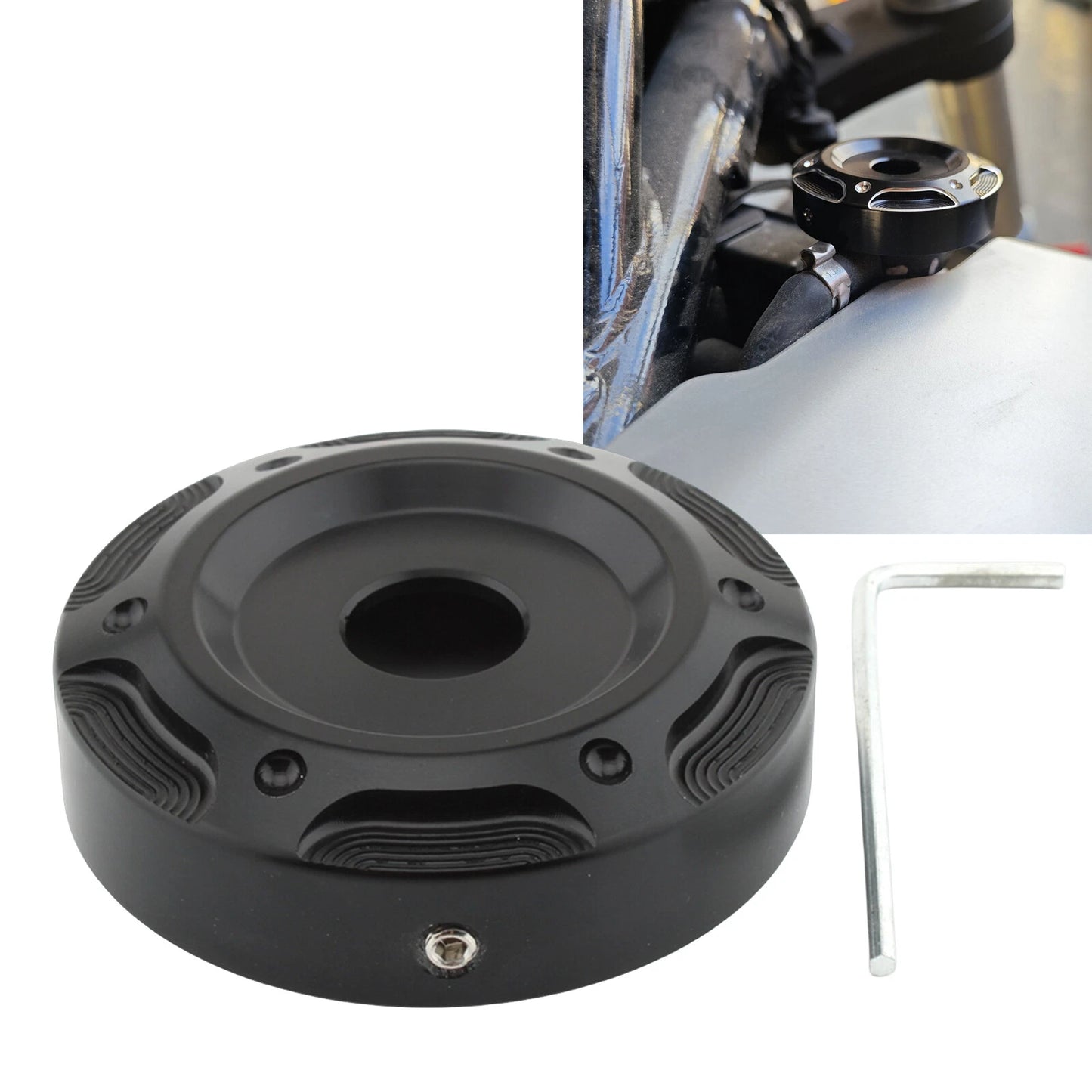 1PC Black Aluminum Radiator Cap Cover for Harley X350 (2023)
