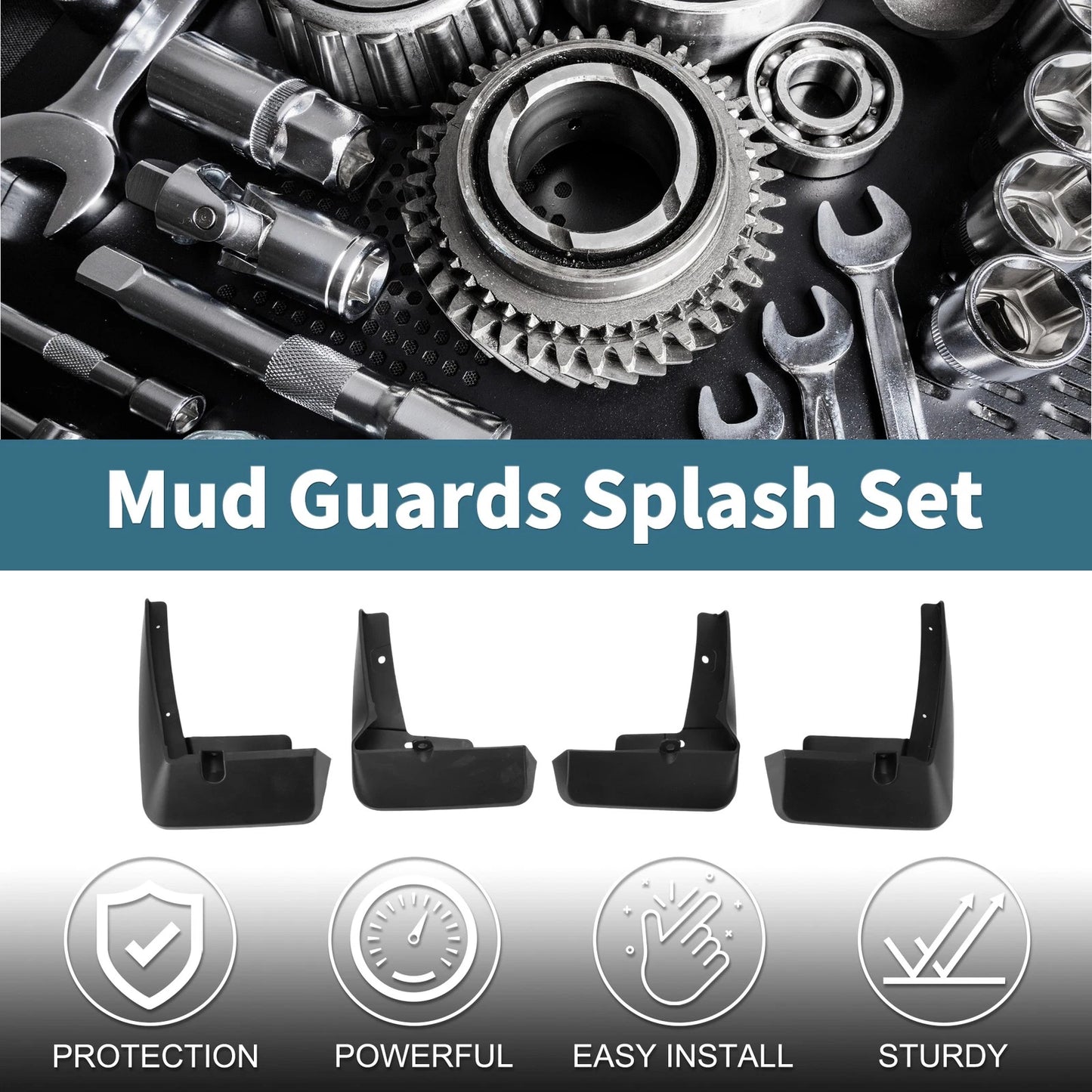 Mud Flaps Splash Guards 1Set Mud Guards for Toyota Granvia (2023–2024)