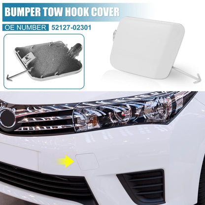 White Front Bumper Tow Hook Cover for Toyota Corolla (2014-2017)