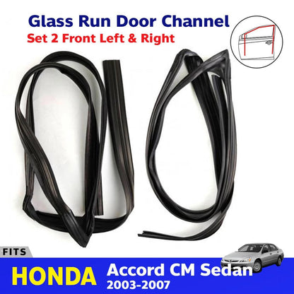 Glass Run Door Channel Weatherstrip FL+FR Fits Honda Accord 4D Sedan 2003-05 D05
