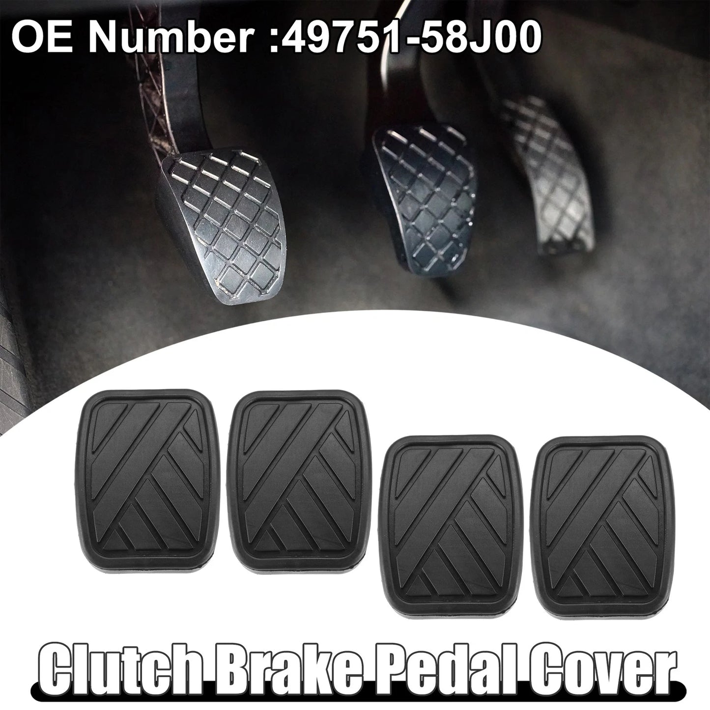 4 Pcs Anti-Slip Brake Clutch Pedal Covers for Suzuki SX4 (2007-2014) Black