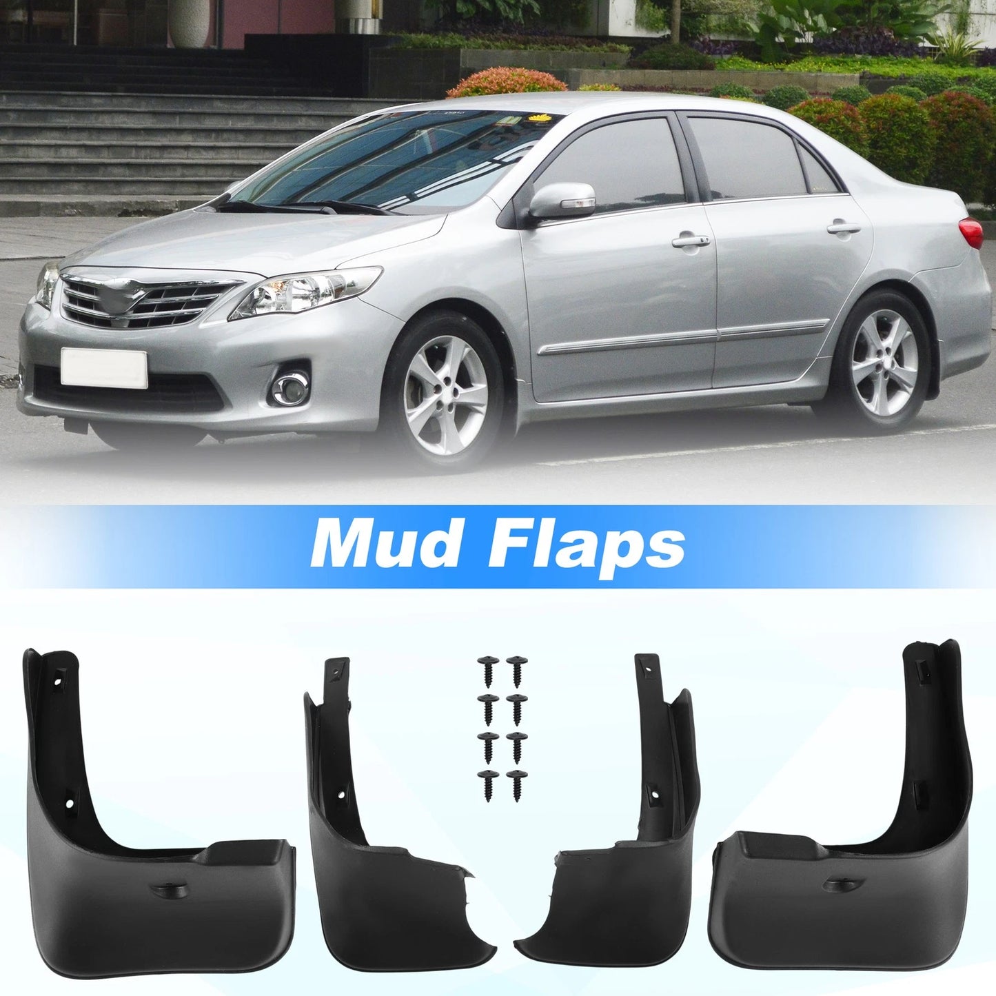 4 Pcs Mud Flaps Splash Guards for Toyota Corolla (2009-2013)