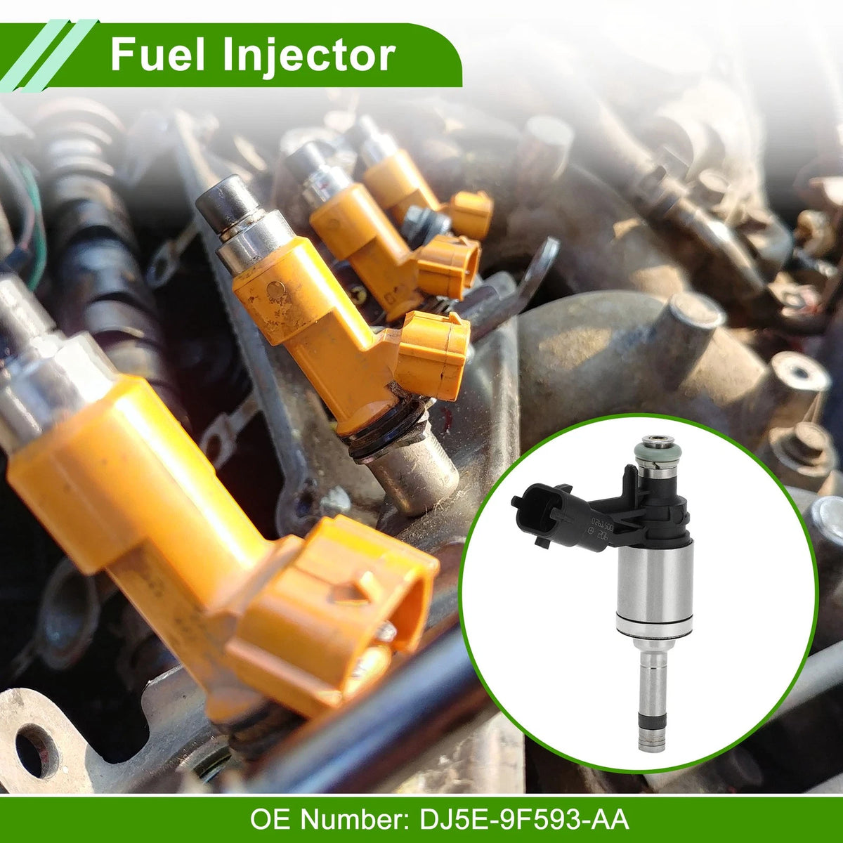 Fuel Injector for Ford 2.0T (2005-2010) - 1 x Black No.DJ5E-9F593-AA
