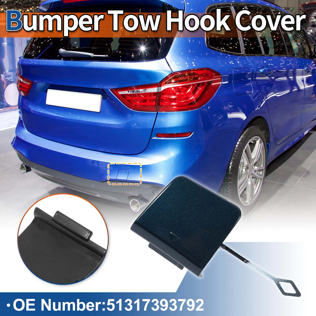 Rear Tow Hook Cover for BMW 2 Series F45 (2014-2021) - Midnight Blue