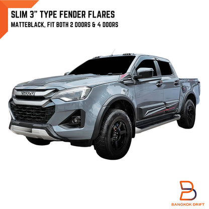 3" Matte Black Fender Flares for Isuzu D-Max Ute (2024-2025)
