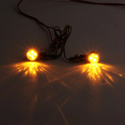 Universal Black Metal LED Mini Amber Turn Signal Lights for Car
