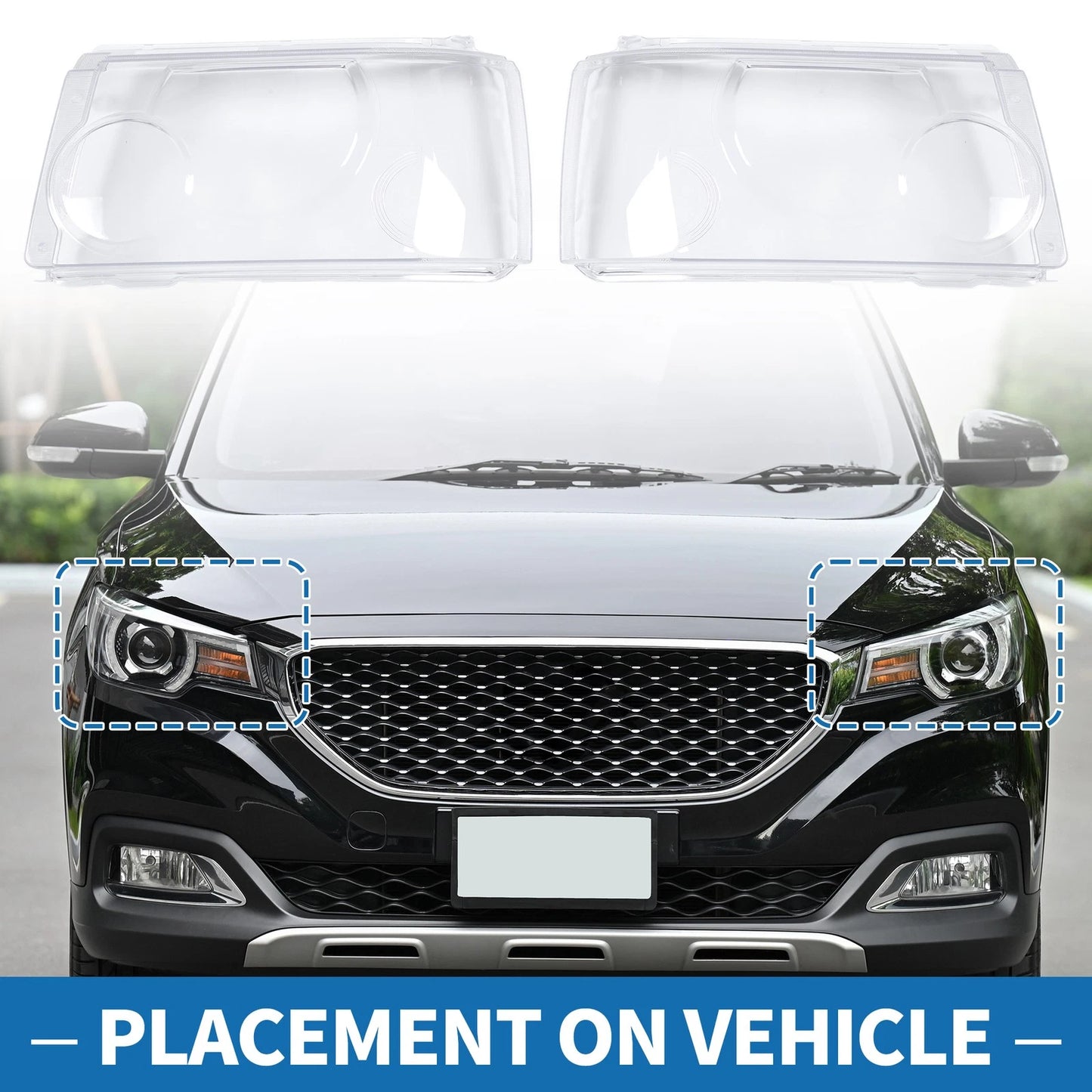 Front Left Right Headlight Lens Covers for Land Rover Range Rover Sport (2006-2013)