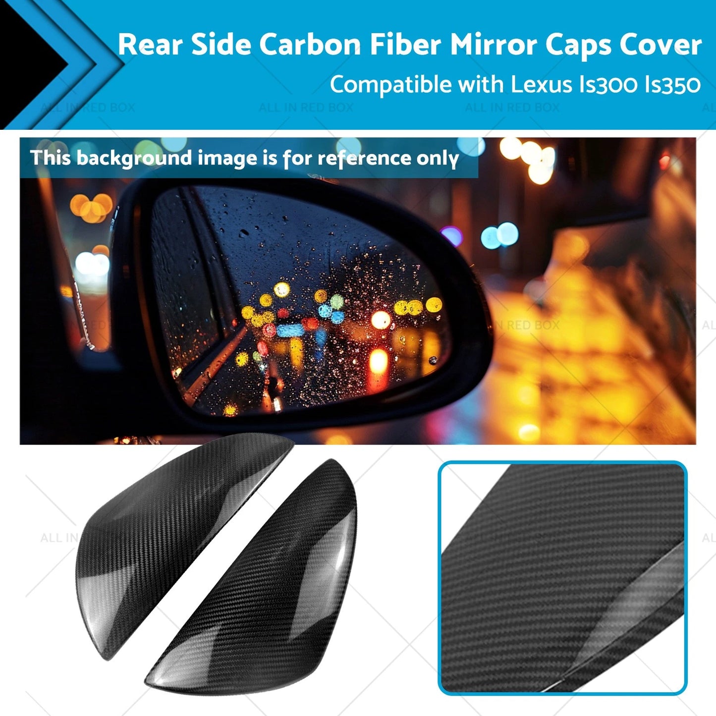 Carbon Fiber Mirror Caps Cover for 21-22 Lexus IS300 IS350 (2021-2022)