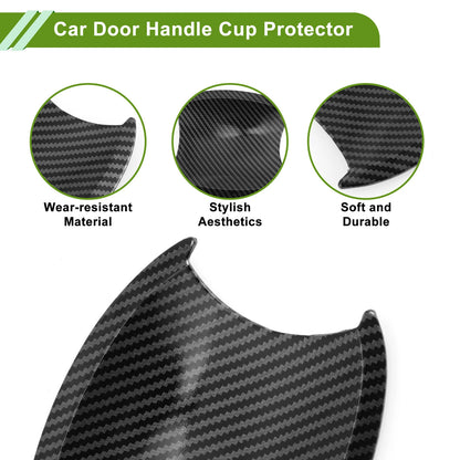 Carbon Fiber Black Door Handle Cup Protectors for Honda CR-V 2007-2011