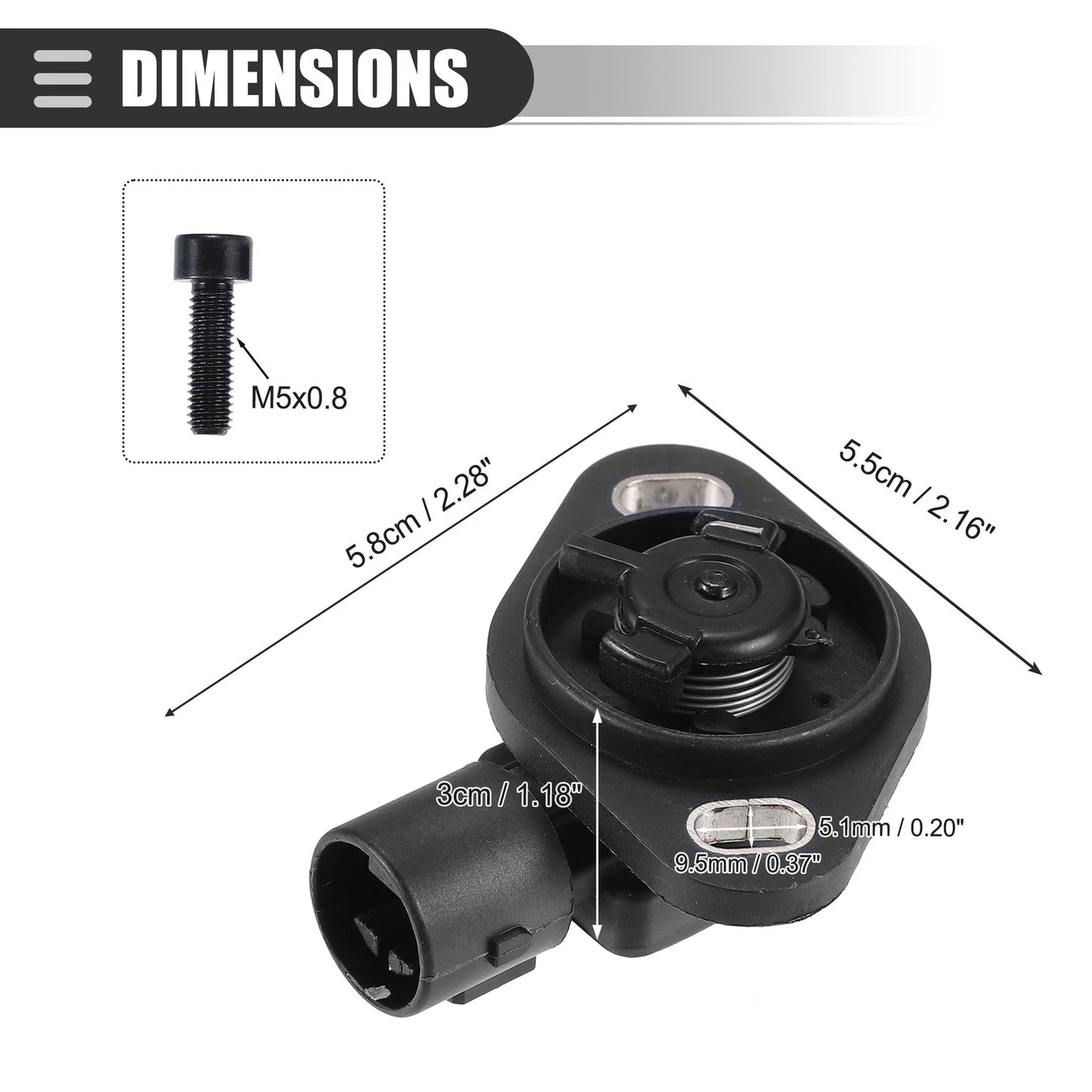 Throttle Position Sensor for Honda Accord (2003-2007) Black Plastic