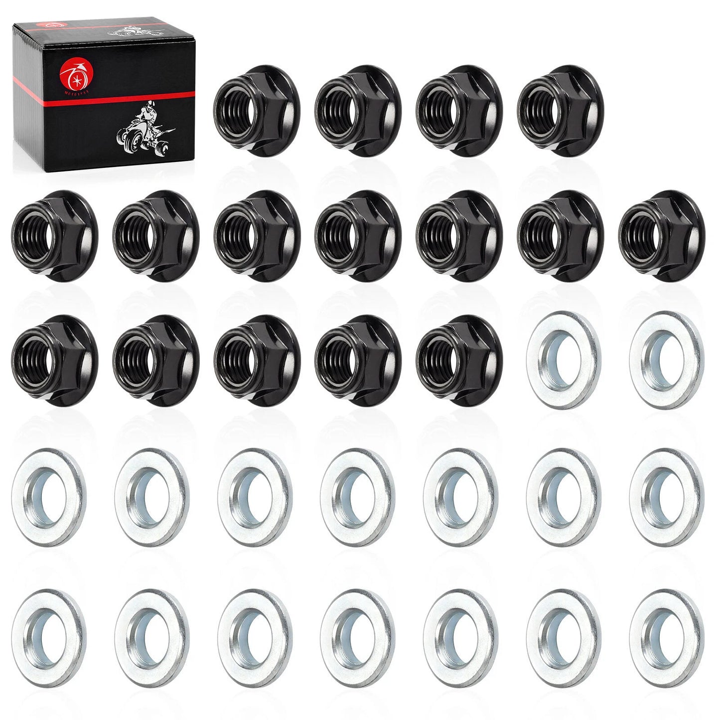 Wheel Lug Nuts & Washers for Yamaha YFZ350/YFZ450/YFM350/YFM660R