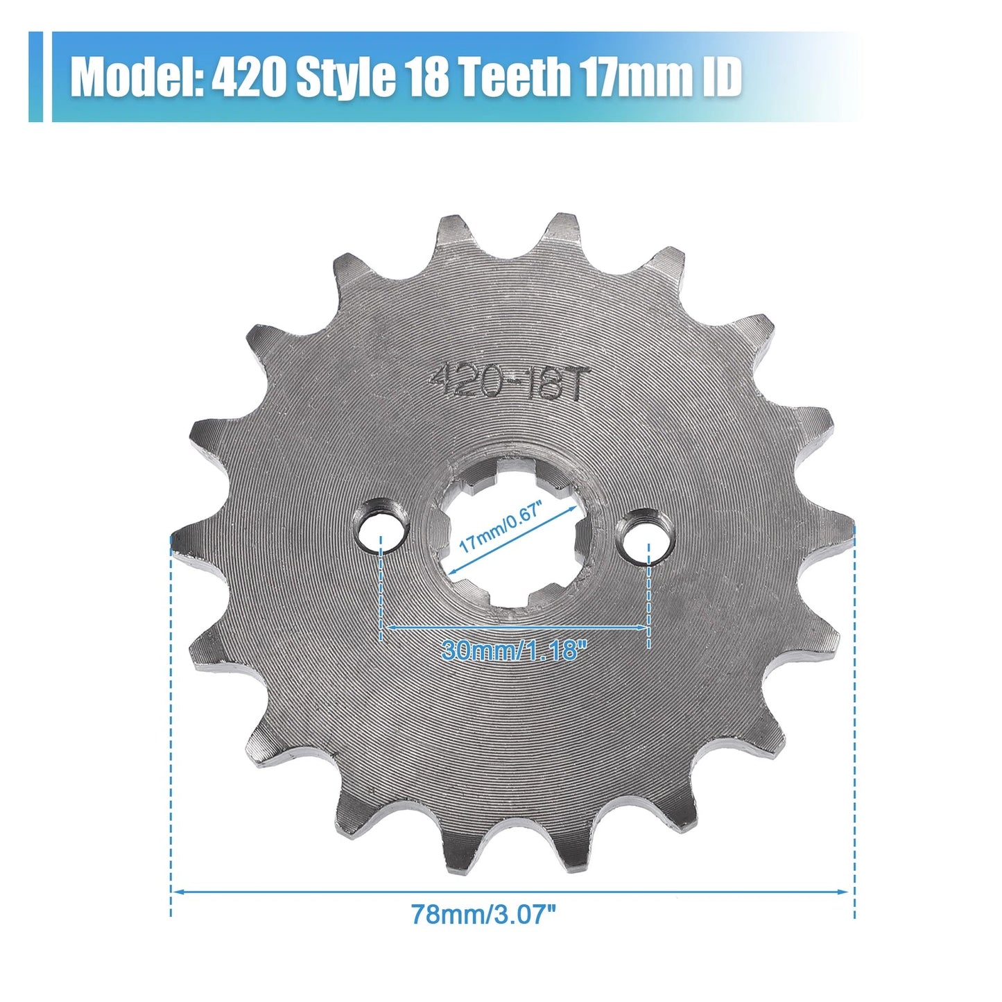 Sprocket / 18T 17mm ID Front Engine for Dirt Pit Bike ATV
