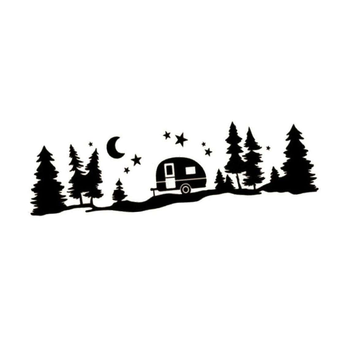 Adventure Sticker Decal Tree Moon Star Graphic for RV Camper Car