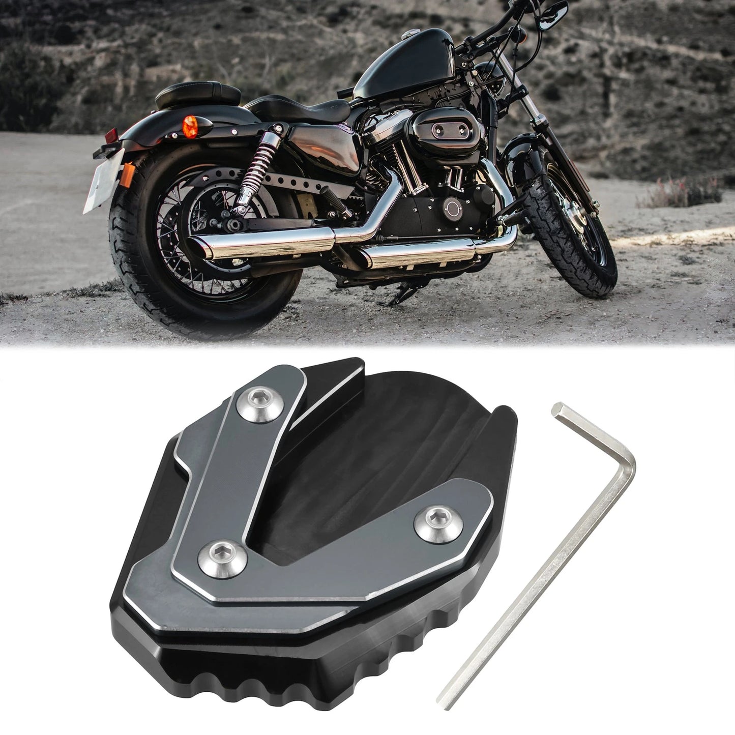 Kickstand Pad Set for Suzuki Jixer 250 SF Titanium Tone (2018–2023)