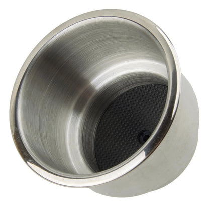 Stainless Steel Recessed Cup Drink Holder w/Drain for Marine Boat RV (N/A)