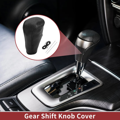 Car Gear Shift Knob Cover for Honda Accord (2008-2012) - Pebbled Black Leather