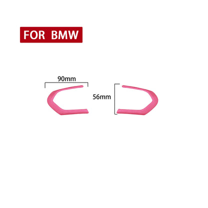 2 x Pink Leather Steering Wheel Covers for BMW F20 F22 F30 F32 F10 F06 (2011-2020)