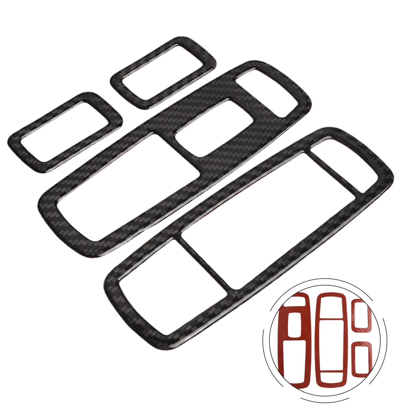 Carbon Fiber / 4 x / Door Switch Panel Trims for Jeep