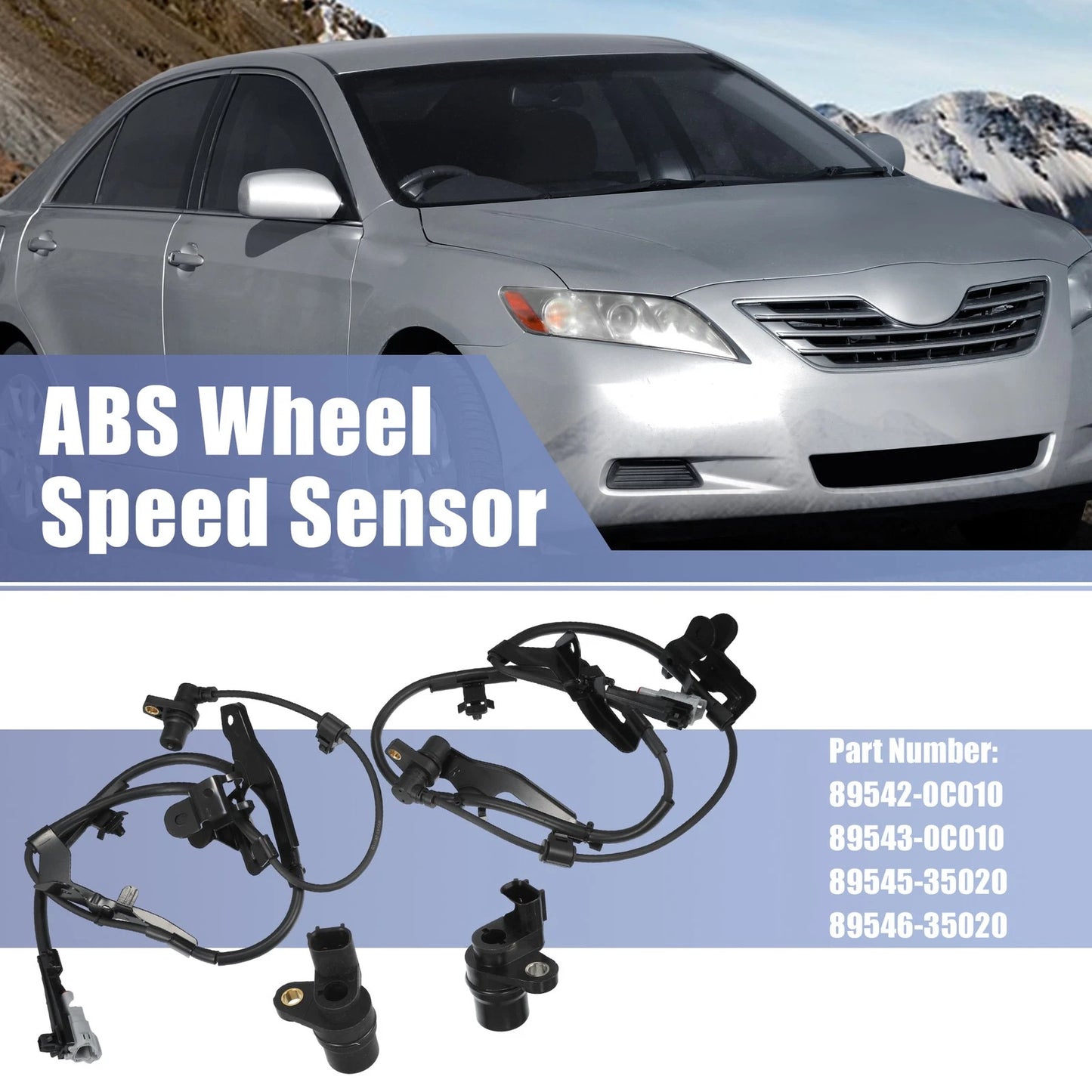 Set of 2 Front Rear Left Right ABS Sensors for Toyota Tundra (2000-2006)