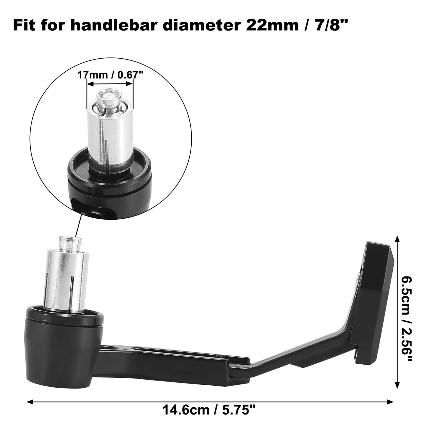 Pair 7/8" 22mm Motorcycle Brake Lever Guard Handlebar Protector Clutch Black