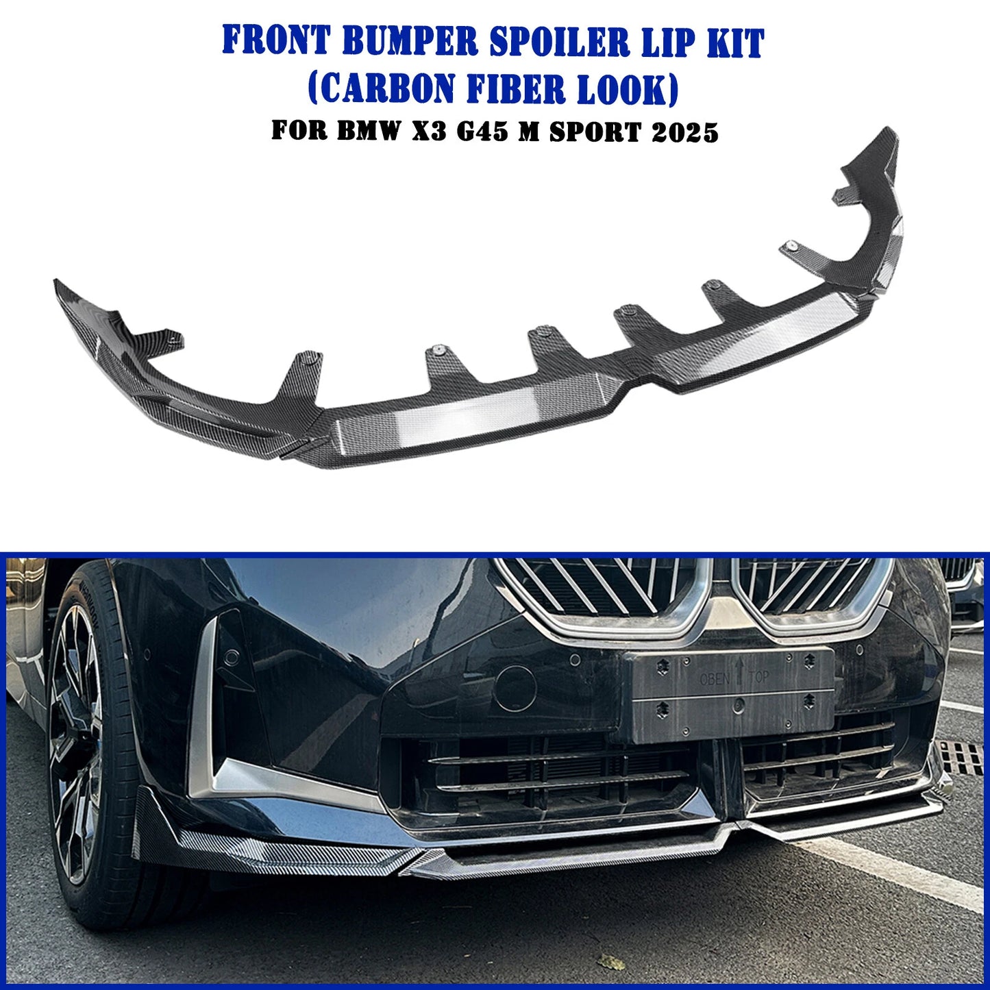 Front Lower Spoiler Lip for BMW X3 G45 M Sport (2025)