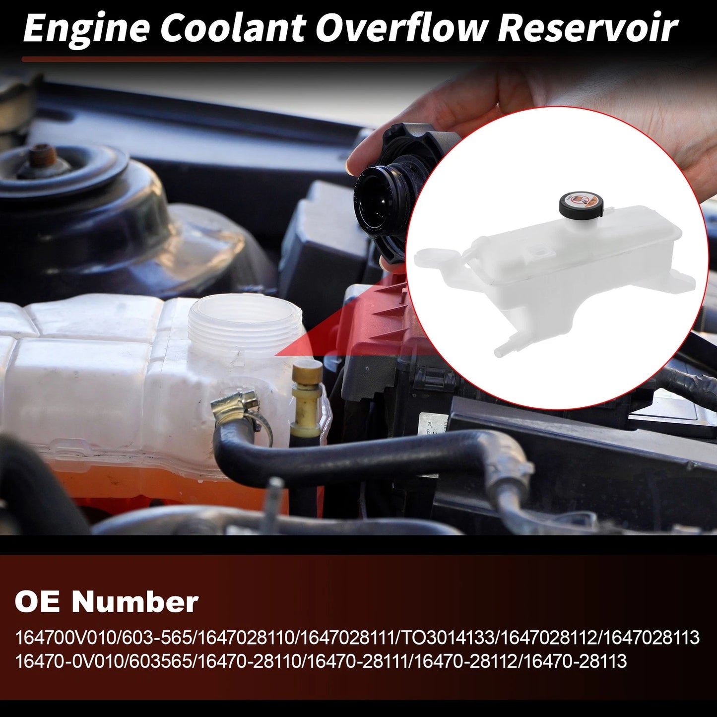 Coolant Expansion Reservoir Tank w/Cap for Toyota RAV4 (2006-2018)