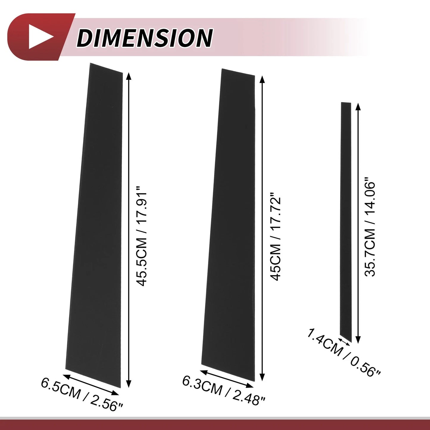 6 Pcs Black Door Pillar Window Trim for Nissan Sentra (2000-2006)