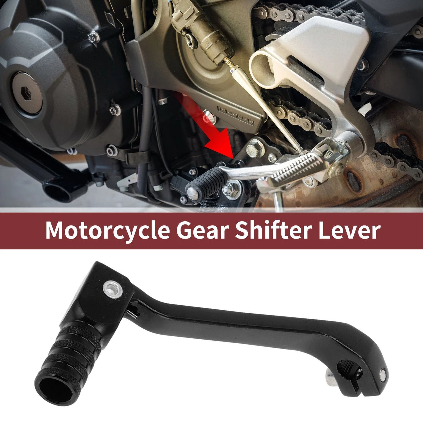 Folding Motorcycle Gear Shifter Lever for Kayo K6 Black
