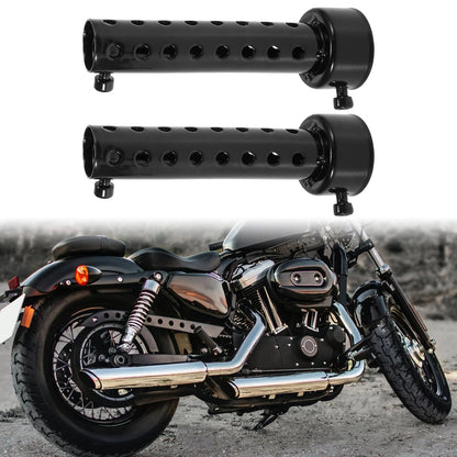 2 x 42mm Exhaust Silencer Muffler Pipe Black for Universal Motorcycle