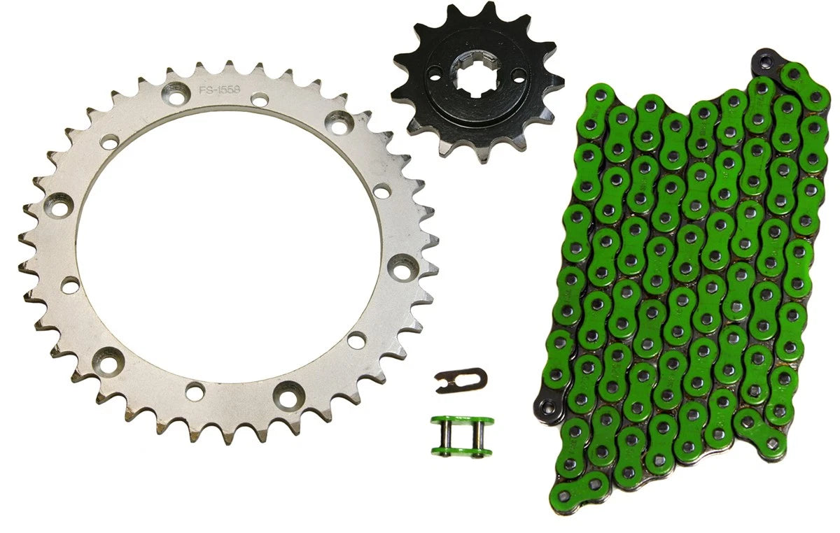2x Green 520x94 O-Ring Drive Chain & 13/41 Sprockets for Yamaha Blaster