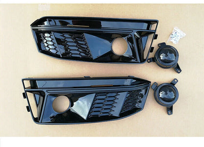 Front Bumper Fog Light Grille Lamp Cover for Audi A4 B9 S-Line (2017–2019)
