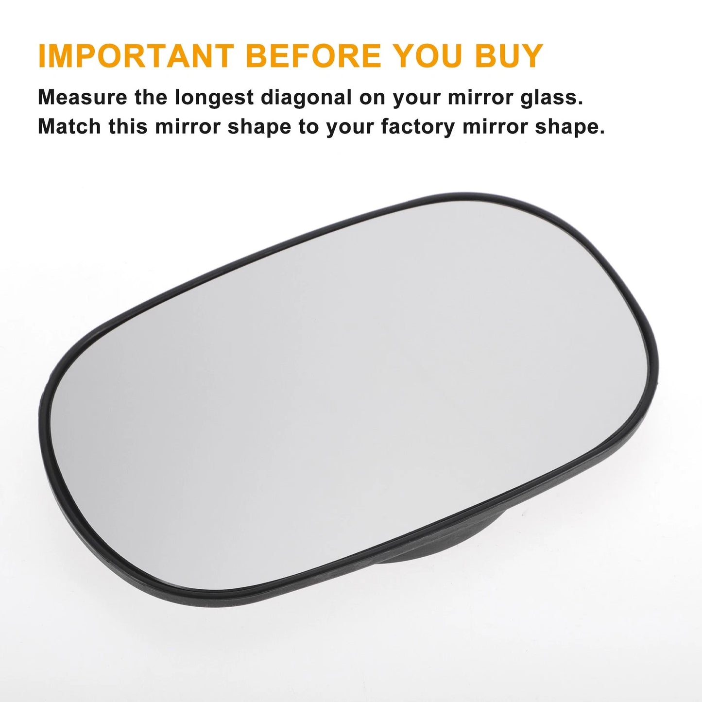 Left Side White Mirror Glass w/ Back Convex Heated for Ford Ka (1996-2008)