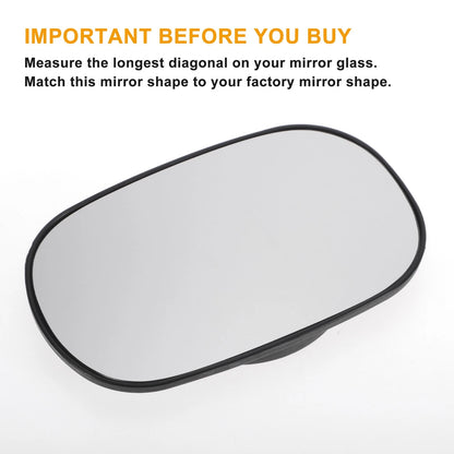 Left Side White Mirror Glass w/ Back Convex Heated for Ford Ka (1996-2008)