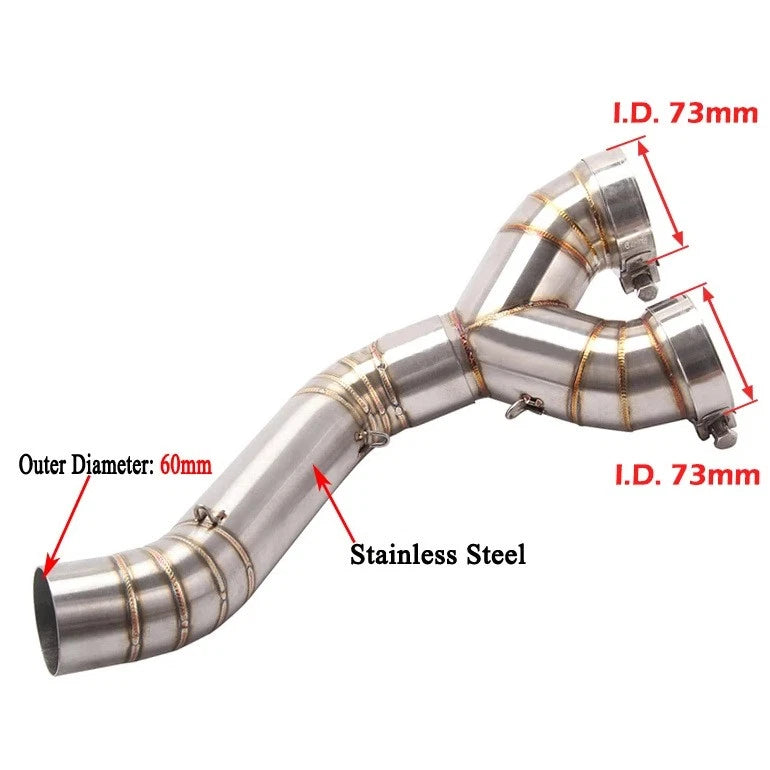 Exhaust Mid Link Pipe Clamp-on 60.5mm for BMW S1000RR S1000R (2010–2014)