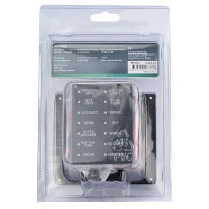 Marine Switch Panel Push Button 6 Gang Splashproof S/S with LED Indicators