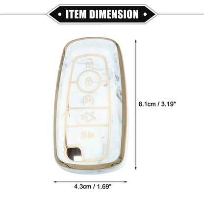 Key Fob Cover 5 Button for Ford Smart Key (Compatible) - Gray